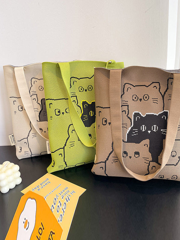 Contrast Color Knitting Split-Joint Bags Handbags