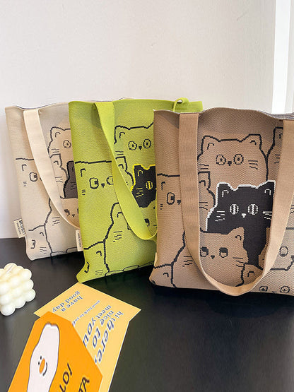 Contrast Color Knitting Split-Joint Bags Handbags