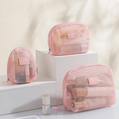 Solid Color Mesh Mini Make Up Bags