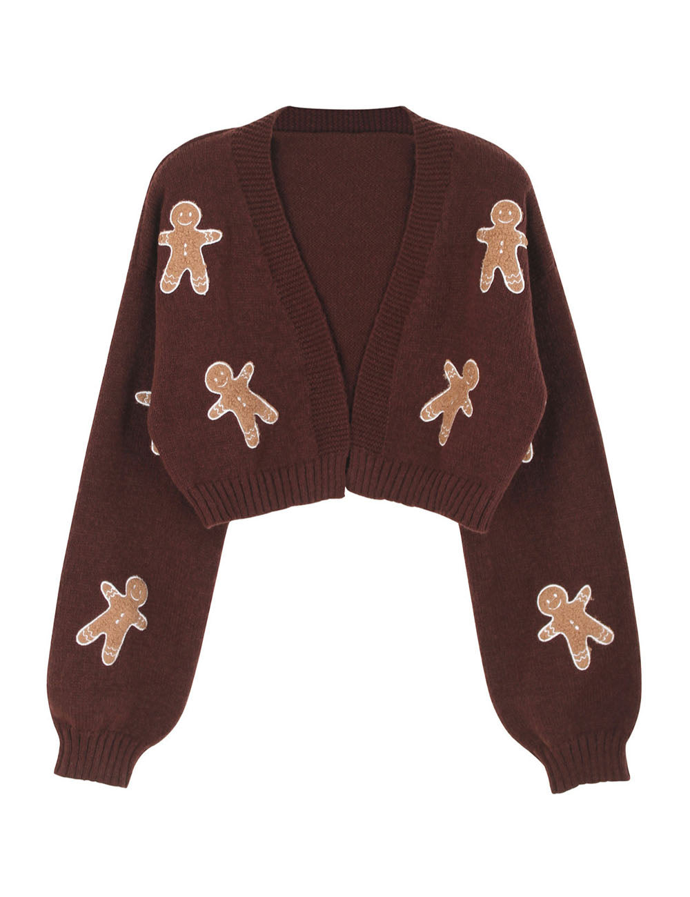 Trendy Cartoon Print Long Sleeve Cropped Cardigan