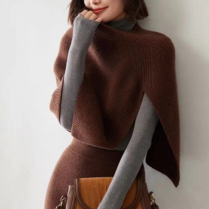 Side Split Solid Color Knitted Shawl Scarf