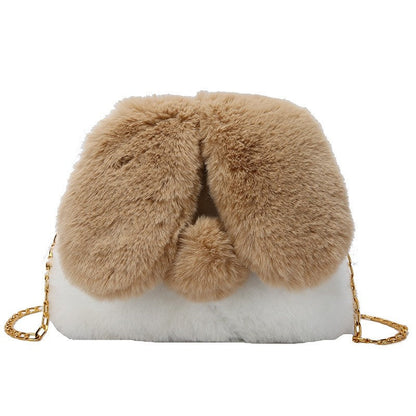 Cute Cartoon Rabbit Plush One-Shoulder Diagonal Bag
