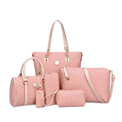 6-Piece Printed Crossbody Handbag Set