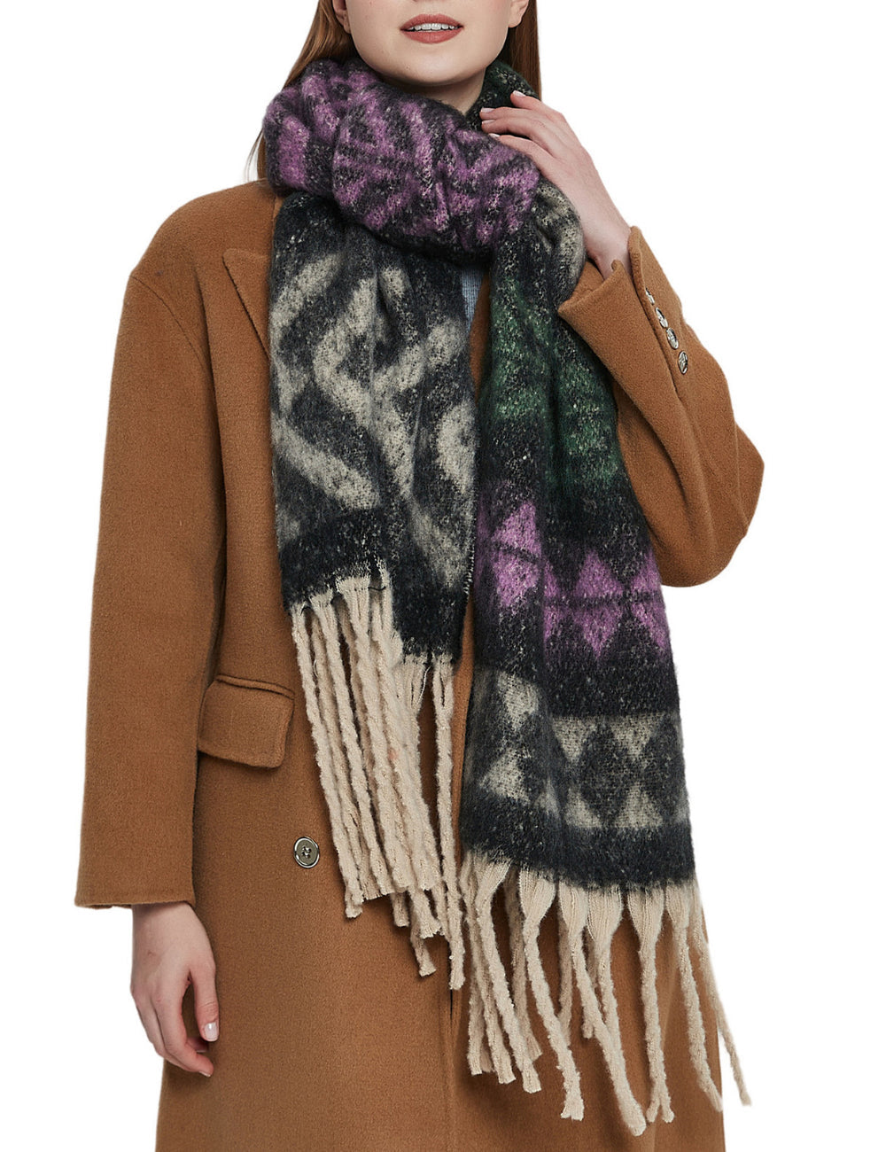 Print Tassel Contrast Color