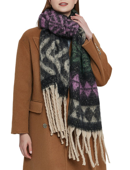 Print Tassel Contrast Color