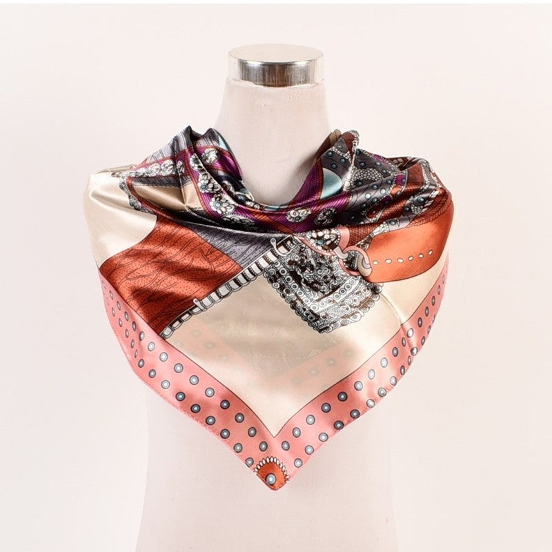 Fashion Printed Square Satin Head Scarf