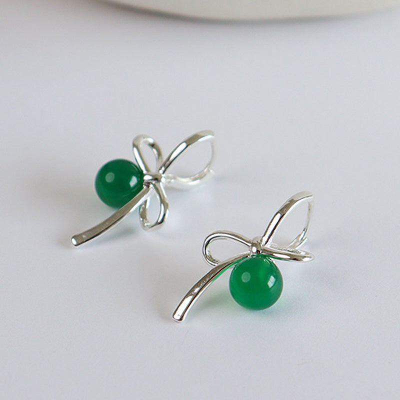 Elegant Bow Knot Pearl Stud Earrings