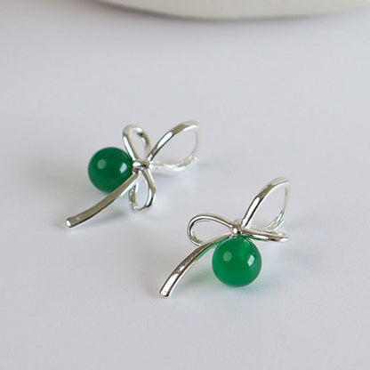Elegant Bow Knot Pearl Stud Earrings