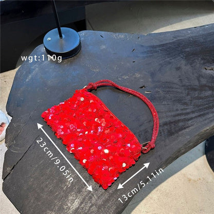 Solid Glitter Evening Clutch