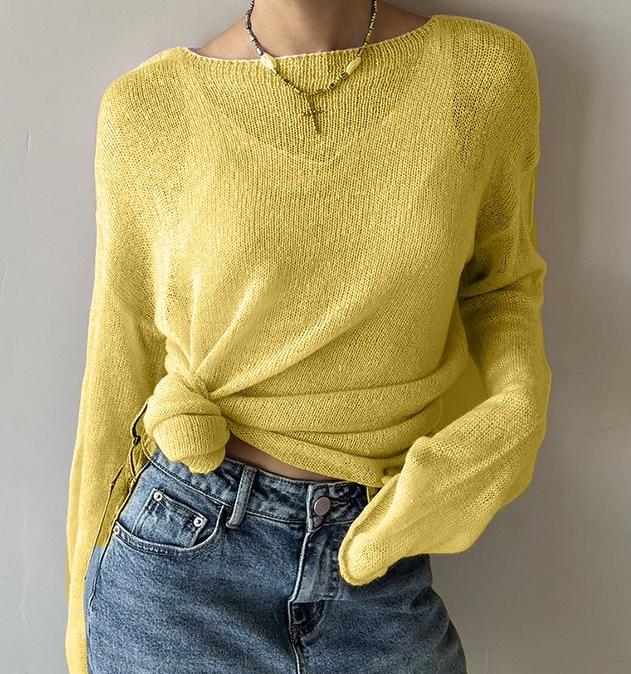 Loose Knit See Through Cover-Up Top