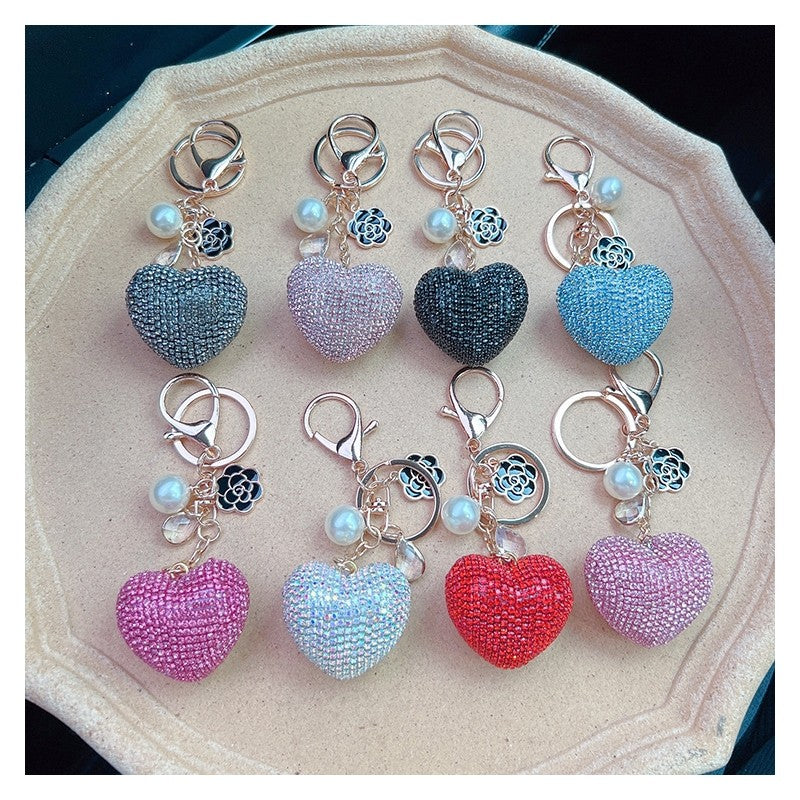 Full Diamond Heart Keychain Pendant