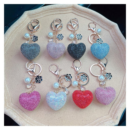 Full Diamond Heart Keychain Pendant