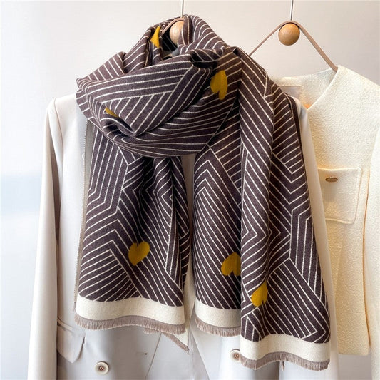 Vintage Printed Fringed Warm Scarf