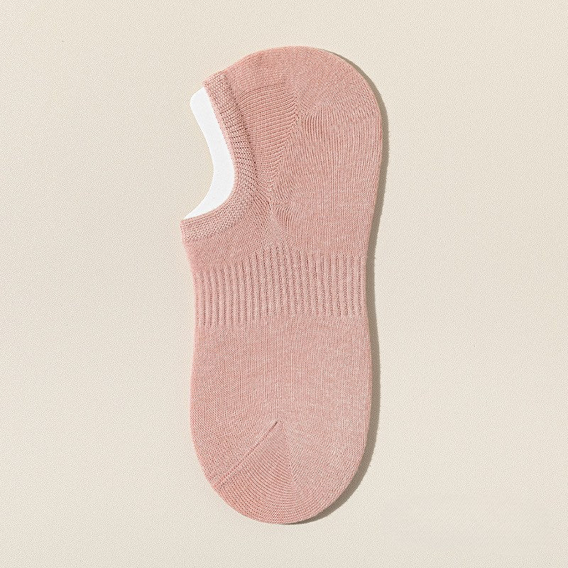Solid Color Ribbed Low Ankle Socks