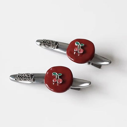 Cute Red Cherry Metal Hair Clip