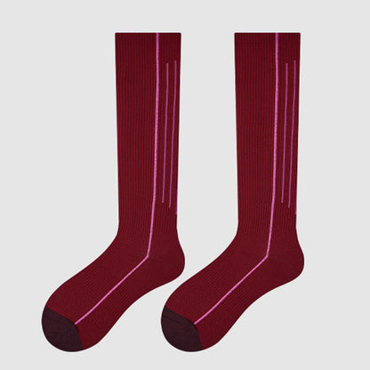 Simple Color Block Compression Calf Socks