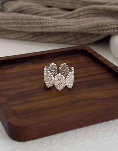 Vintage Lace Hollow Out Silver Rings