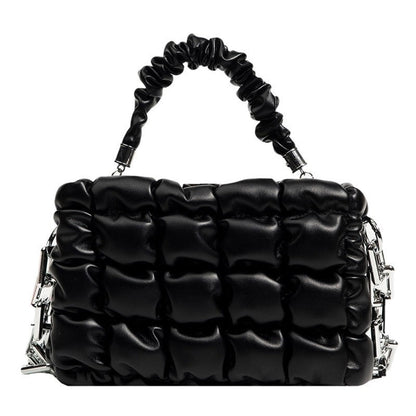 Elegant Grid Mini Handle Bag