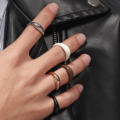 Simple Solid Color Oil Drip Rings