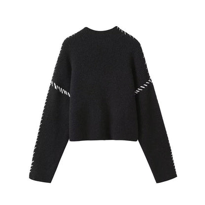 Stylish Long Sleeve Parisian Round-Neck Knitwear