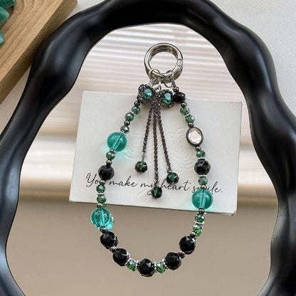 Rhinestone Bow Tassel Crystal Beaded Phone Chain