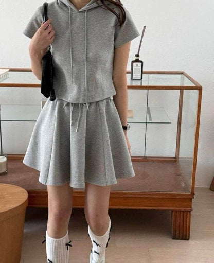 Hooded Short Tops and Skirts