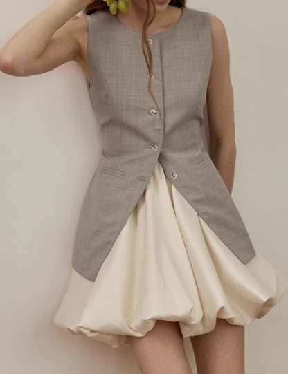 Elegant Pluffy Simple Mini Skirt