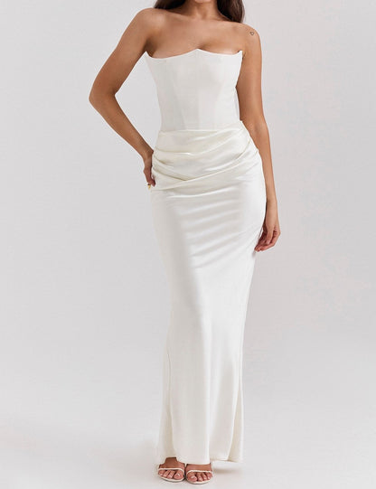Sexy Strapless Fishtail Maxi Dress
