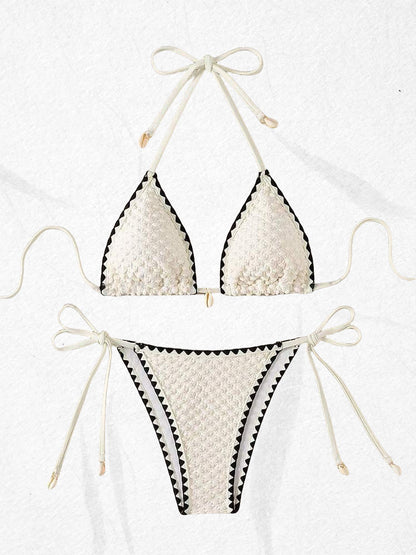 Maillot de bain bikini dos nu imprimé sexy pour femme