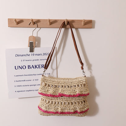 Bolso tote tejido informal de estilo bohemio para vacaciones