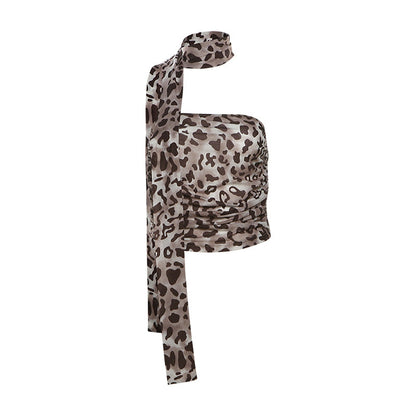 Sexy Summer Leopard Print Tube Top for Women