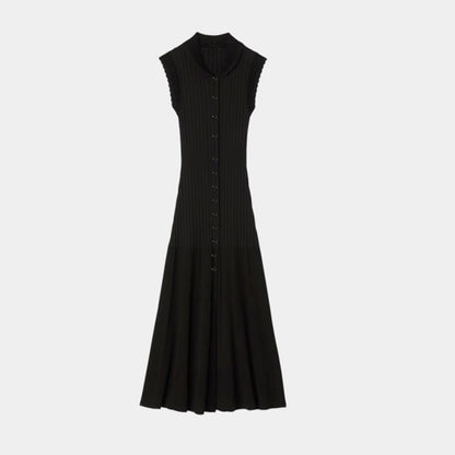 Women Fashion Chic Solid Color Knitted Dress