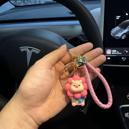 Cartoon Sunflower Pig Doll Key Chain Bag Pendant