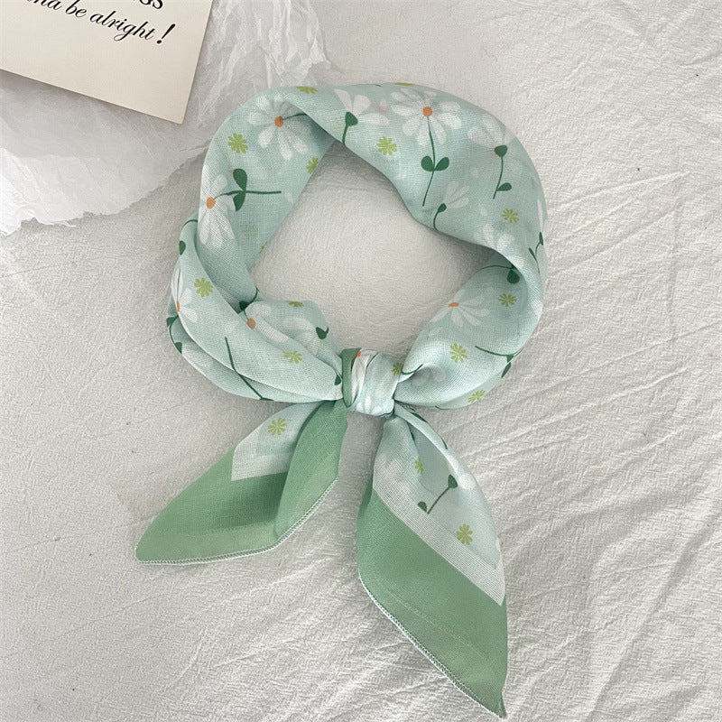 Bufanda floral de lino y algodón de moda de verano para mujer