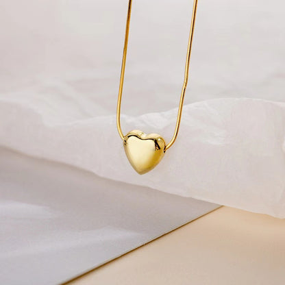 Collar con colgante de amor sencillo a la moda para mujer, cadena de corazón de acrílico