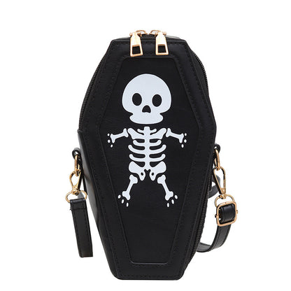 Bolso de hombro con diseño de calavera gótica y creativa de Halloween