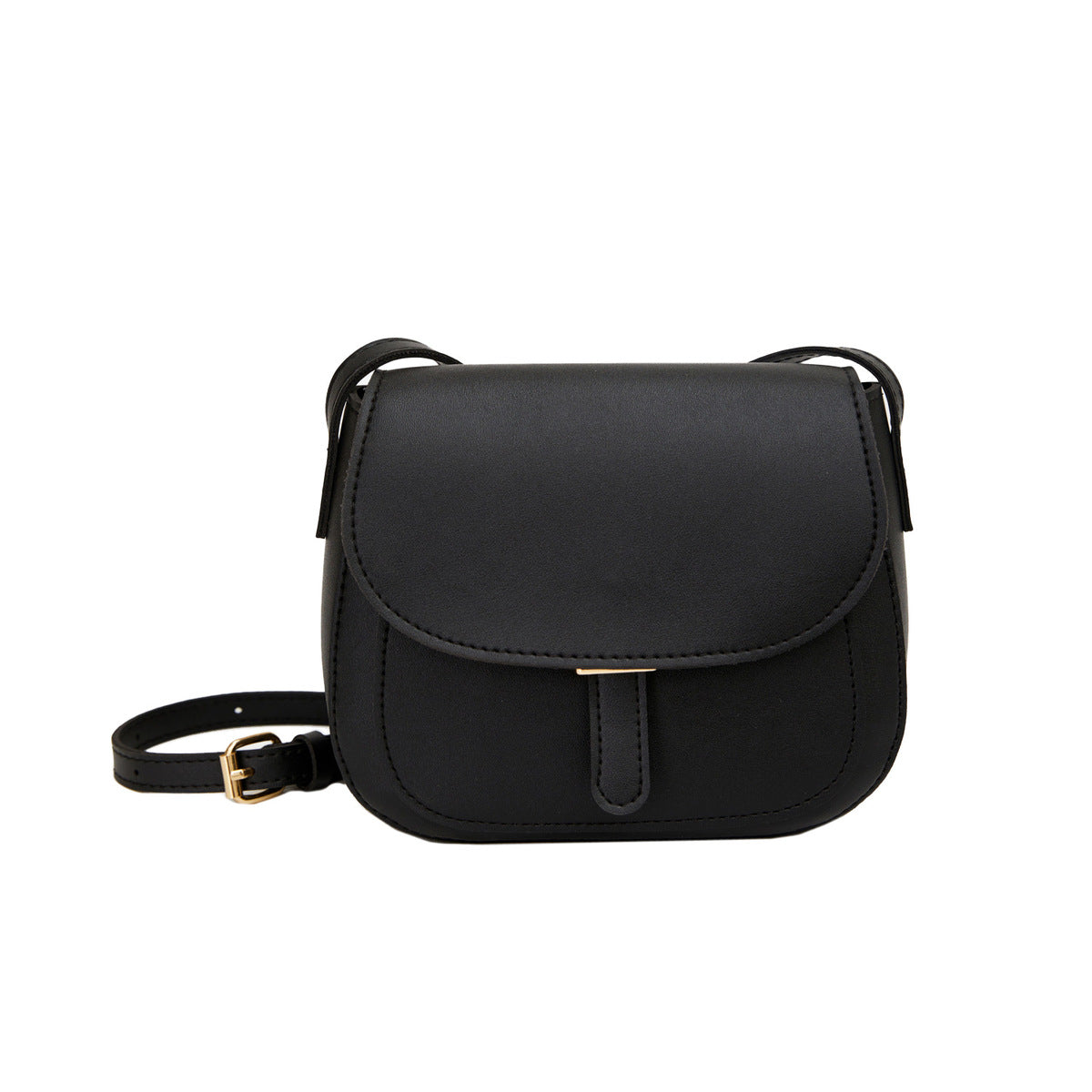 Women Solid Color Flap Saddle Crossbody Bag