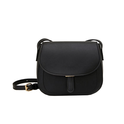 Women Solid Color Flap Saddle Crossbody Bag