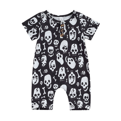 Kids Baby Casual Cotton Halloween Skull Romper