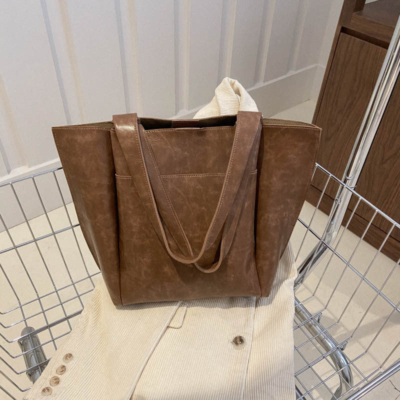 Bolso de mano retro informal de gran capacidad para mujer