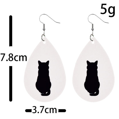 Halloween Women Funny Pumpkin Ghost Leather Earrings