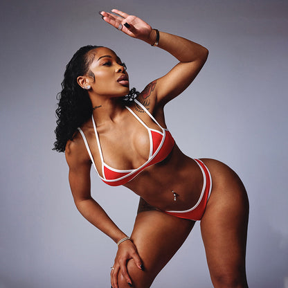 Bikini sexy de verano con bloques de color para mujer