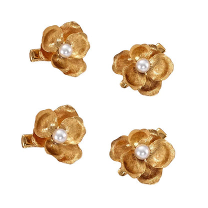 Épingle à cheveux florale en perles de style palais vintage avec clip latéral élégant