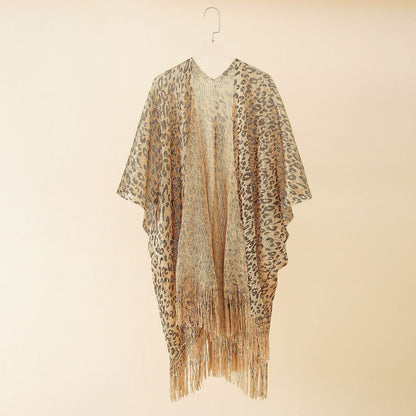 Blusa de leopardo estilo verano para mujer, con borlas de cebra huecas, para playa