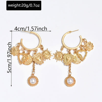 Fashion Alloy Pearl Tassel Earrings for Modern Style