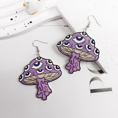 Pendientes acrílicos de Halloween para mujer con diseño de calavera de Diablo, fresa y lápida