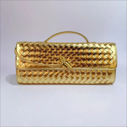 Bolso de mano tejido de color liso informal de moda para mujer