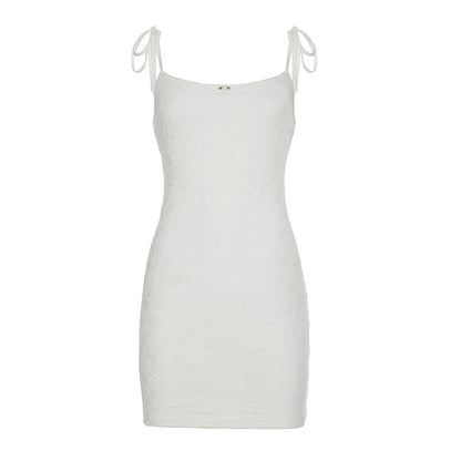 Women Fashion Sexy Solid Color Lace Spaghetti Dress