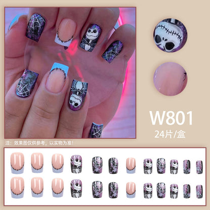 Autocollants pour nail art fantômes d'Halloween avec motif Web