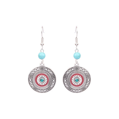 Boucles d'oreilles à pompons créatives de style ethnique bohème rétro
